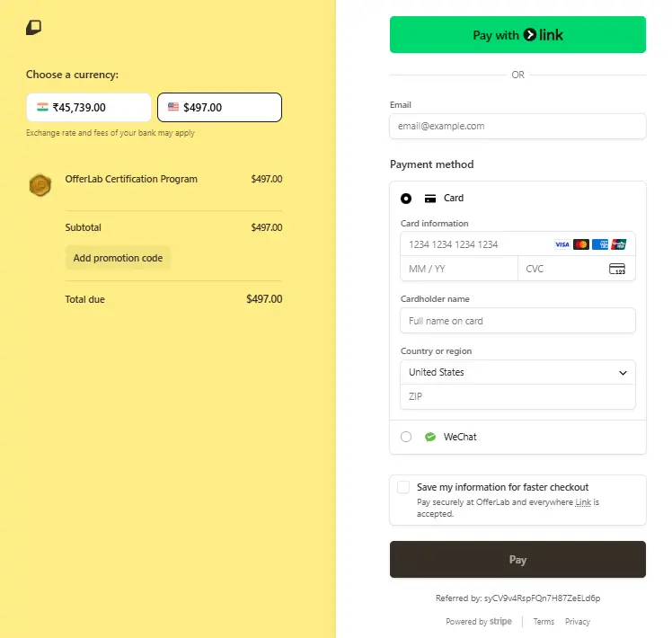 OfferLab Certification Program-checkout-page